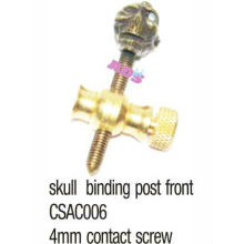 brass skull binding post front for tattoo machine/gun